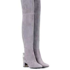 Tory Burch Laila Over the Knee Boots in Grey Suede